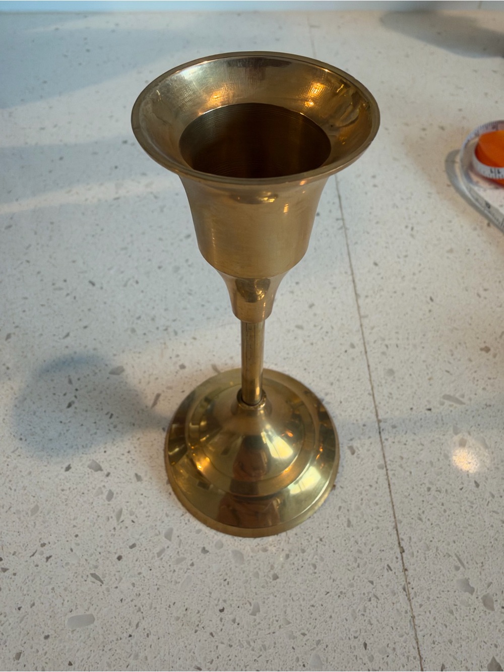 Brass Taper Candle Holders Set - Polished Gold Finish Made in India - Picture 3 of 5
